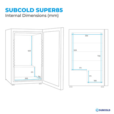 Subcold Super 85 LED Beer Fridge - Silver | Refurbished